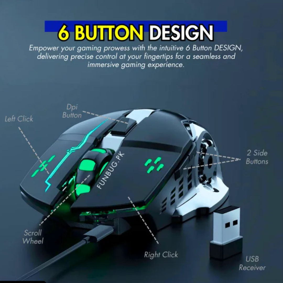 Silent Back-lit E-sports Rainbow LED Light Mouse