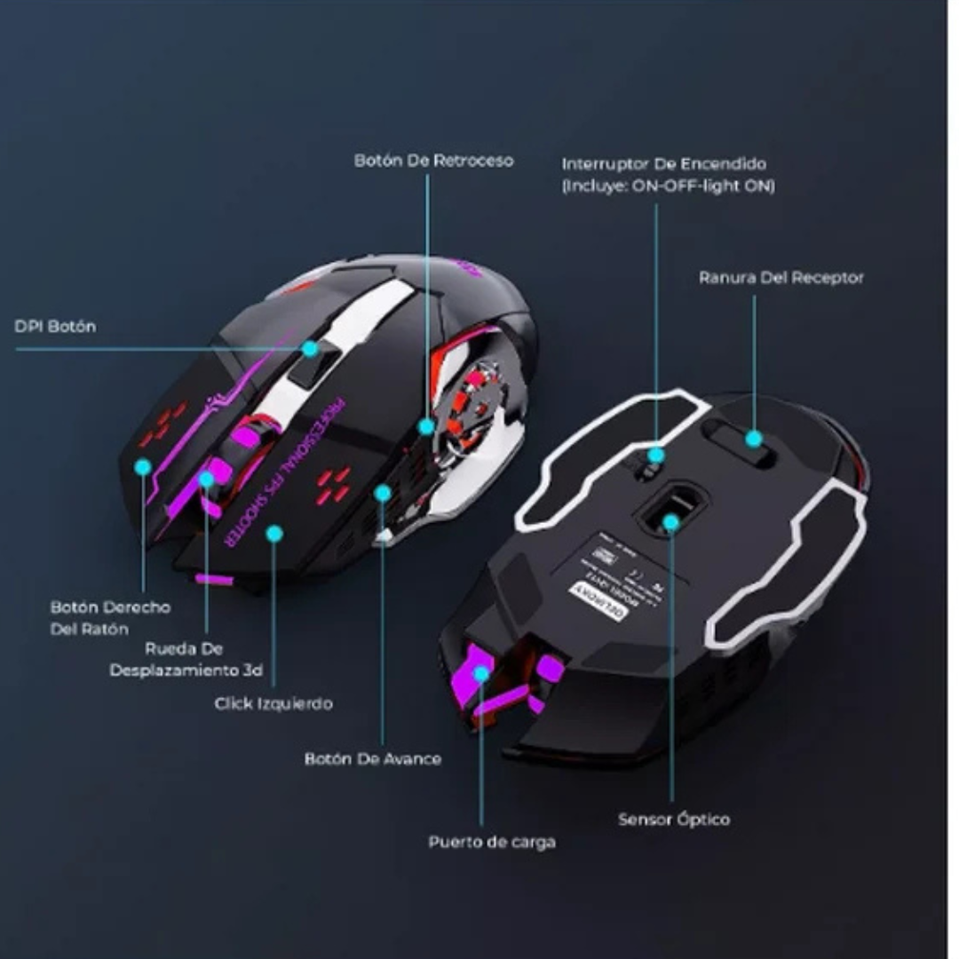 Silent Back-lit E-sports Rainbow LED Light Mouse