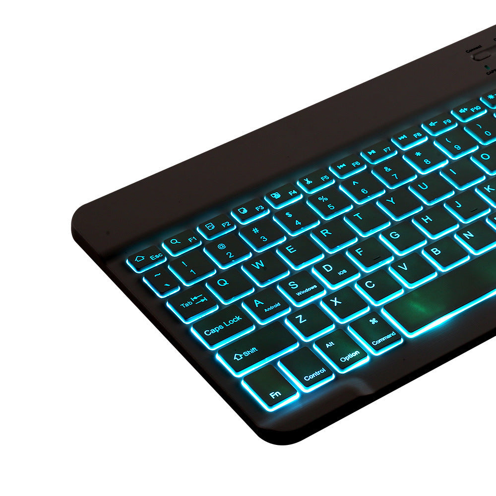 Universal Bluetooth Keyboard Mouse Set Black 10" Backlit