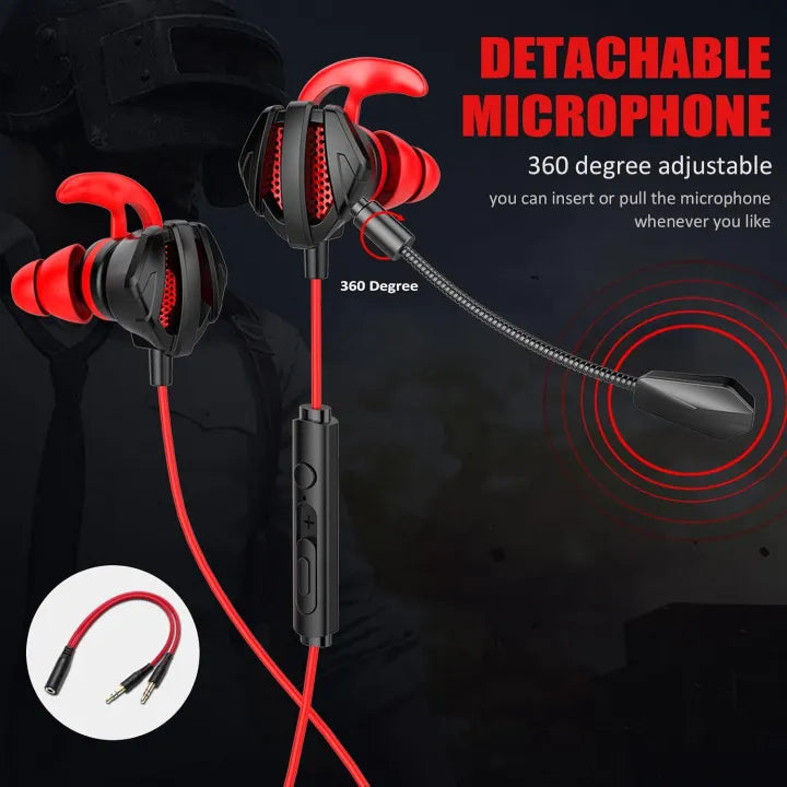 Fontec Arena Gaming Earphones with Detachable Mic – 3.5mm HiFi Stereo